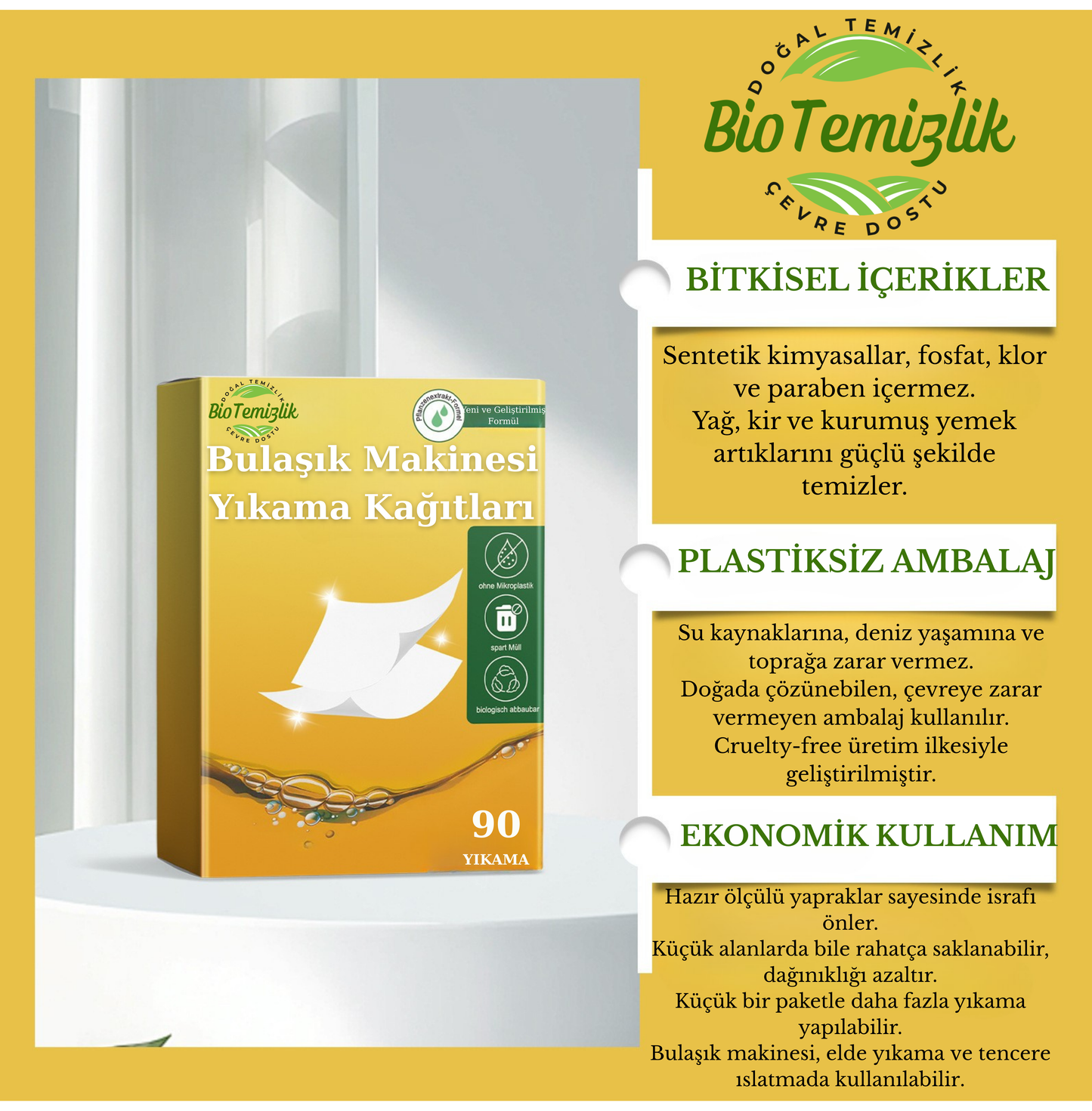 Doğal Bulaşık Yıkama Kağıtları